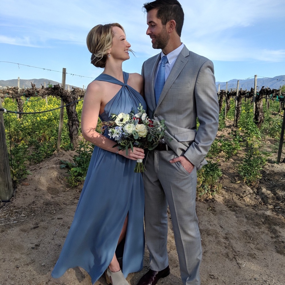 Bill Levkoff Slate Bridesmaids Dress Worn Once